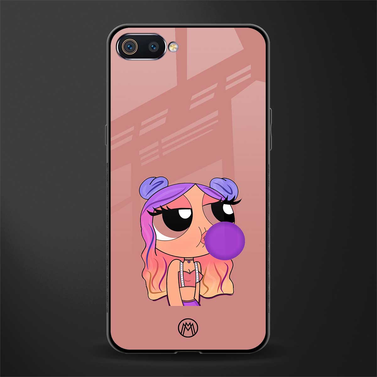 antique purple tote powerpuff girl glass case for realme c2 image