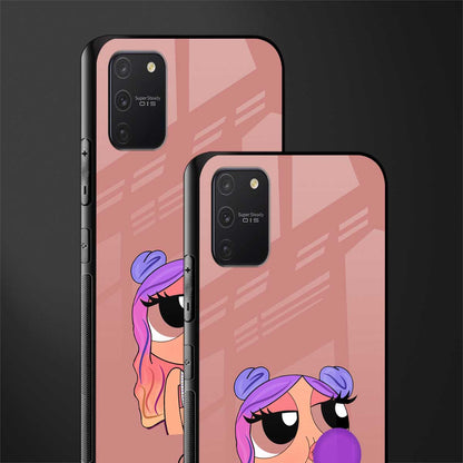 antique purple tote powerpuff girl glass case for samsung galaxy a91 image-2