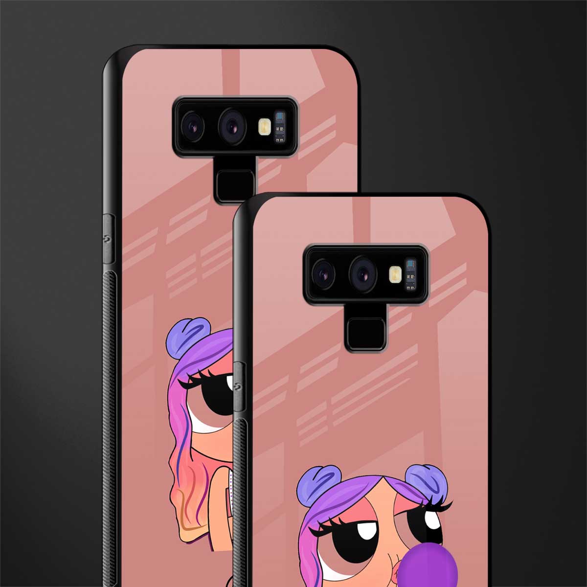 antique purple tote powerpuff girl glass case for samsung galaxy note 9 image-2