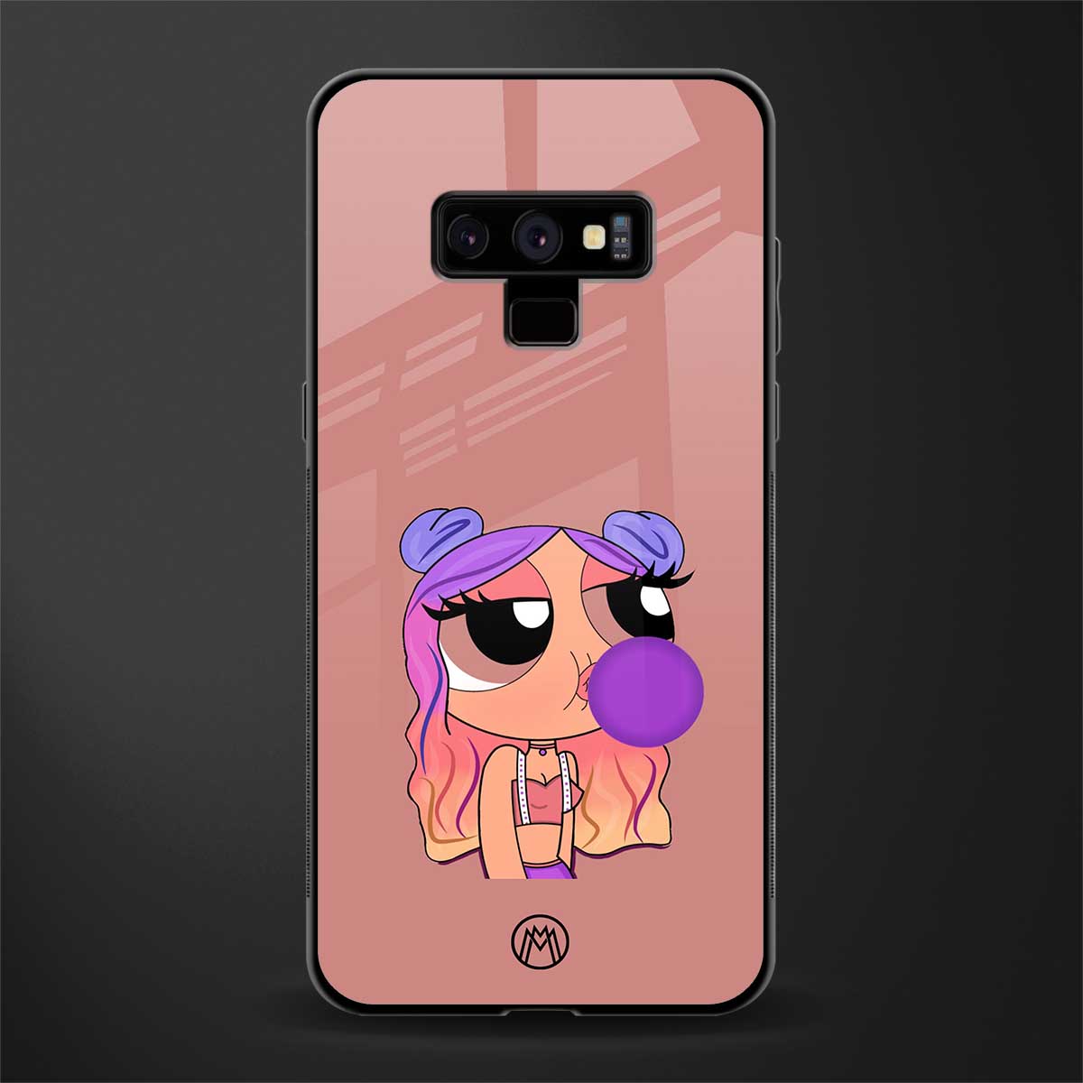 antique purple tote powerpuff girl glass case for samsung galaxy note 9 image