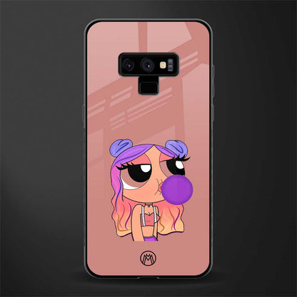 antique purple tote powerpuff girl glass case for samsung galaxy note 9 image