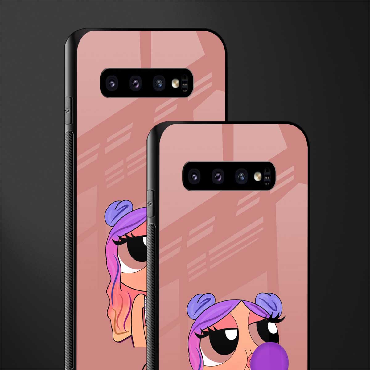 antique purple tote powerpuff girl glass case for samsung galaxy s10 image-2