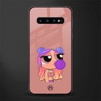 antique purple tote powerpuff girl glass case for samsung galaxy s10 image