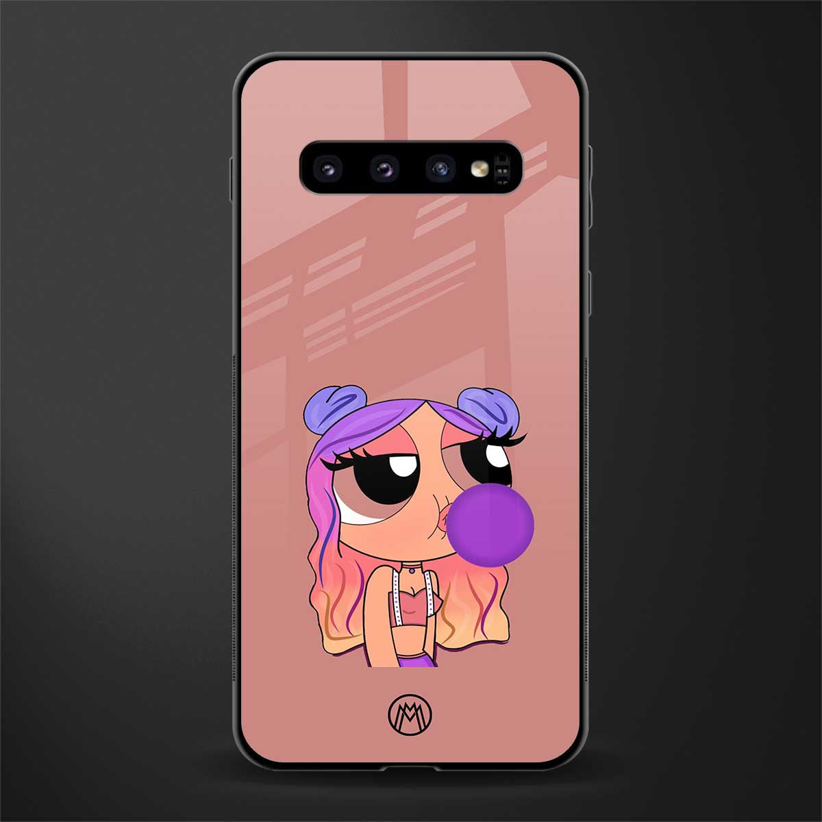 antique purple tote powerpuff girl glass case for samsung galaxy s10 plus image