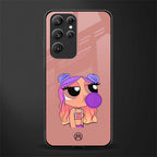 antique purple tote powerpuff girl glass case for samsung galaxy s22 ultra 5g image