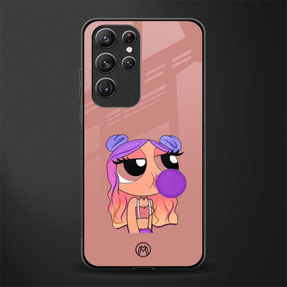 antique purple tote powerpuff girl glass case for samsung galaxy s21 ultra image