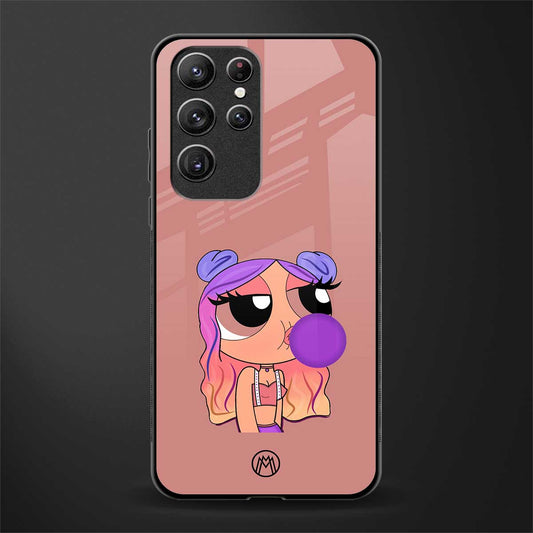 antique purple tote powerpuff girl glass case for samsung galaxy s21 ultra image