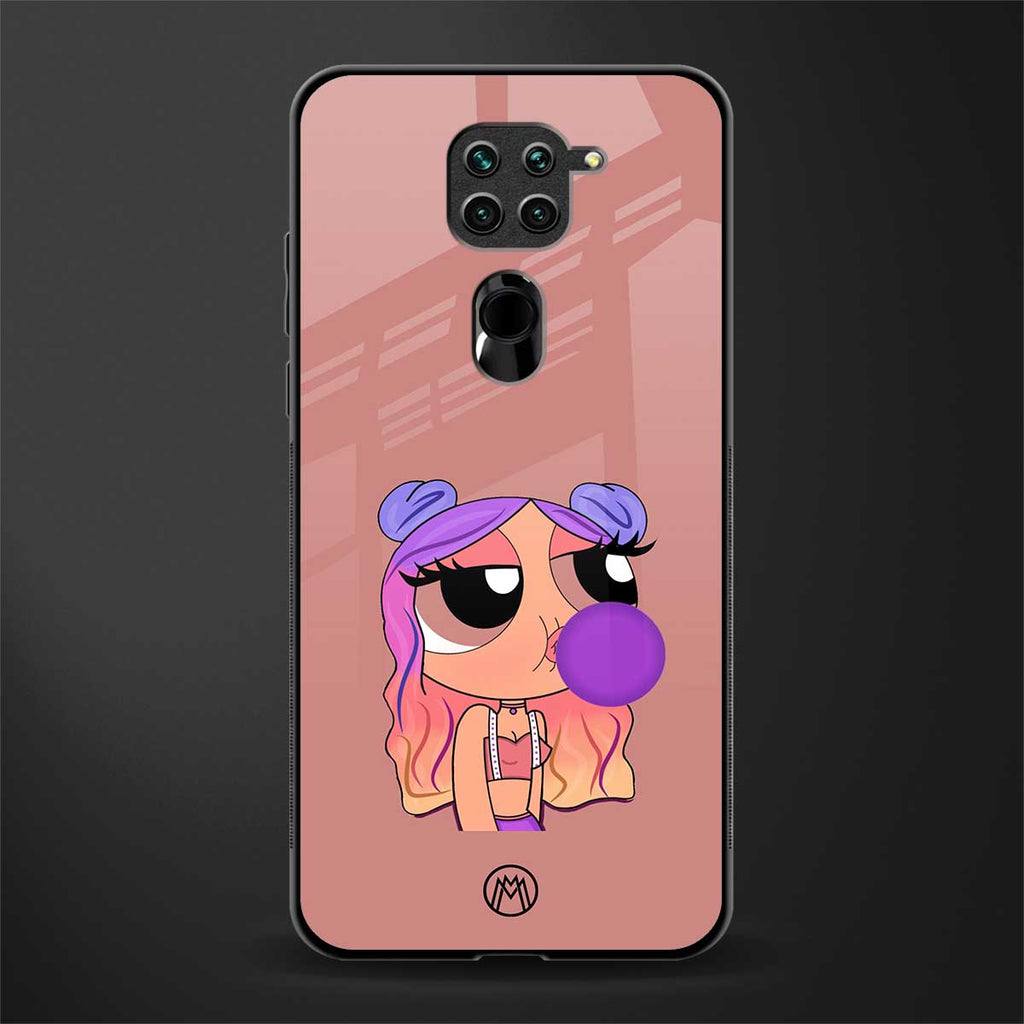 antique purple tote powerpuff girl glass case for redmi note 9 image