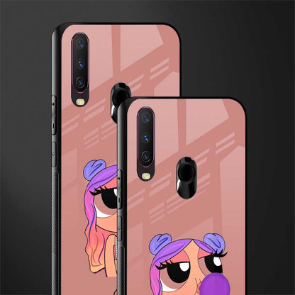 antique purple tote powerpuff girl glass case for vivo y15 image-2