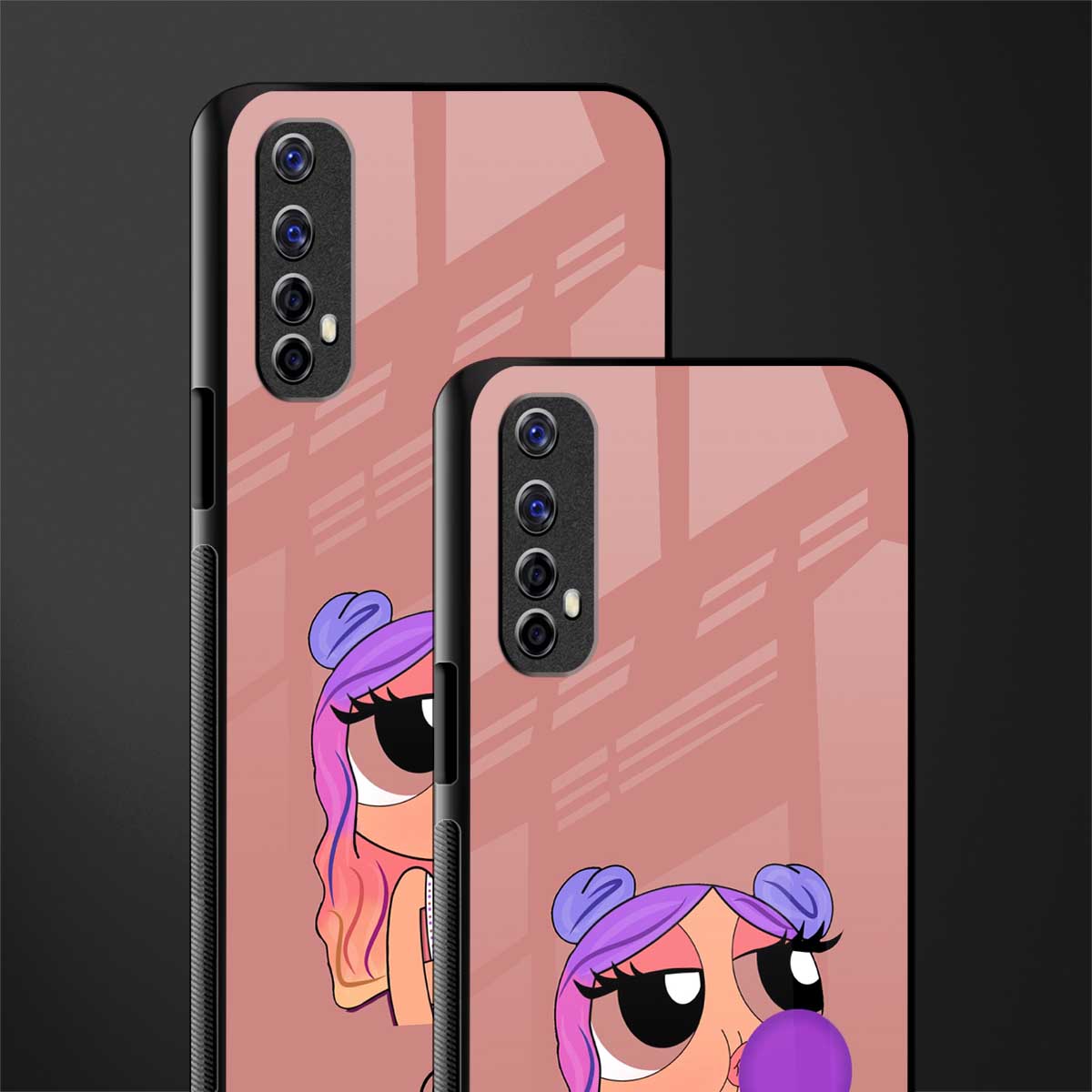 antique purple tote powerpuff girl glass case for realme narzo 20 pro image-2
