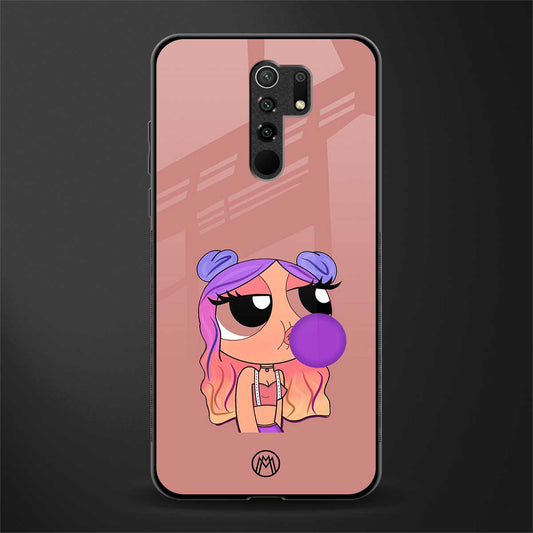 antique purple tote powerpuff girl glass case for redmi 9 prime image