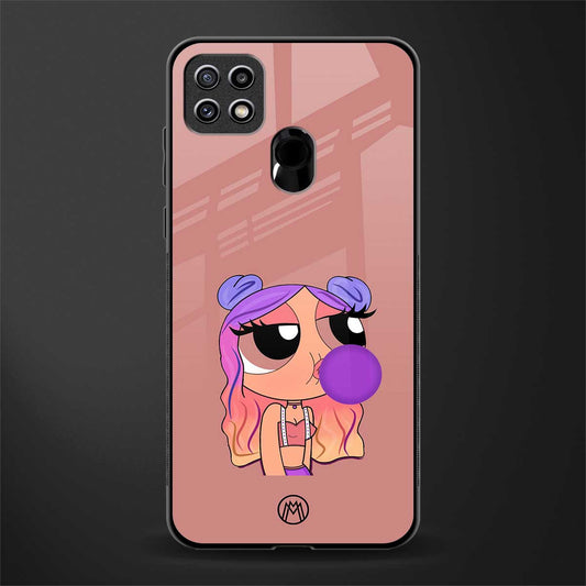 antique purple tote powerpuff girl glass case for oppo a15s image