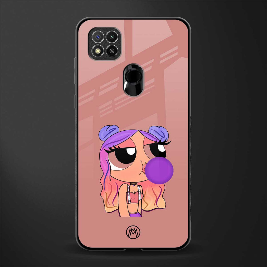 antique purple tote powerpuff girl glass case for redmi 9c image
