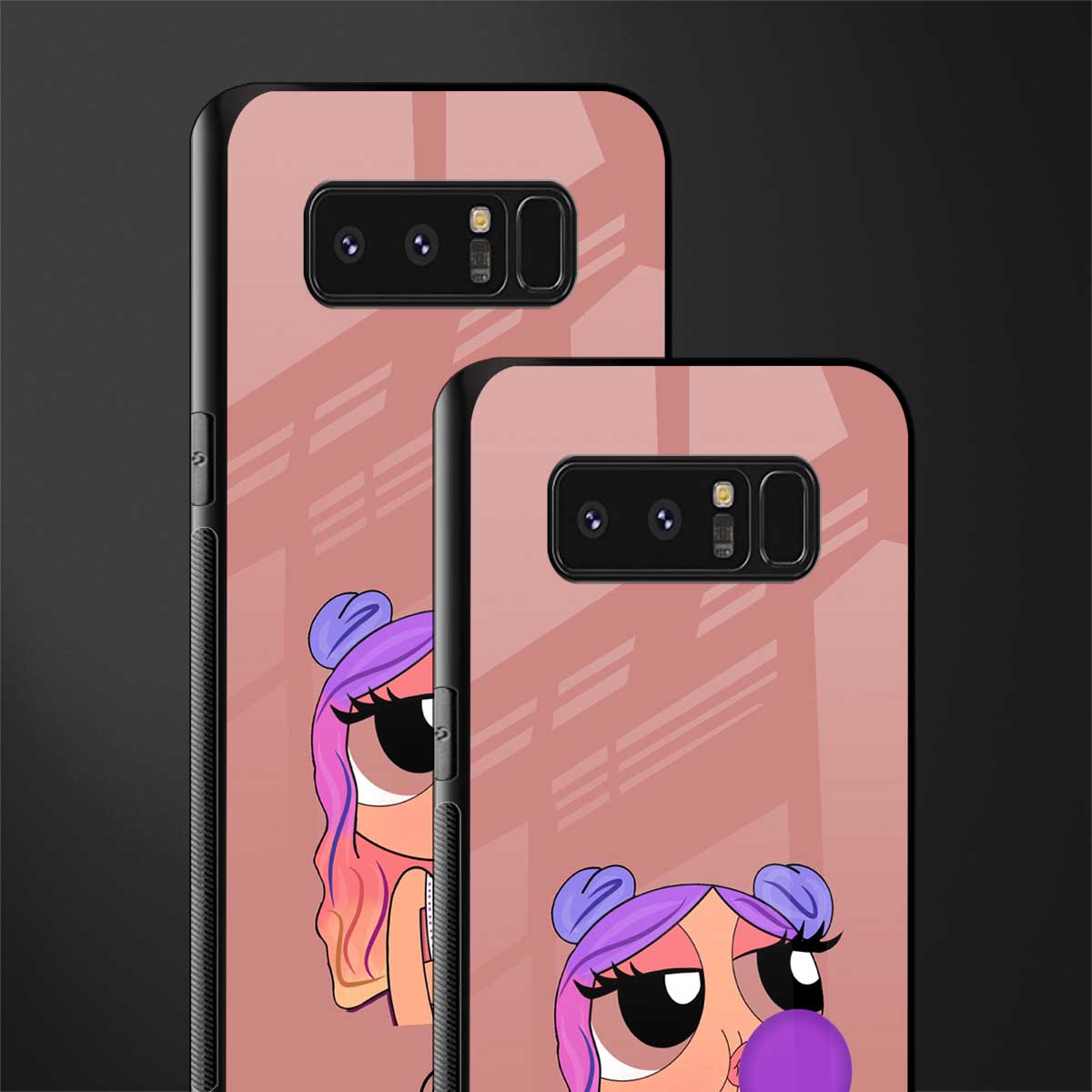 antique purple tote powerpuff girl glass case for samsung galaxy note 8 image-2