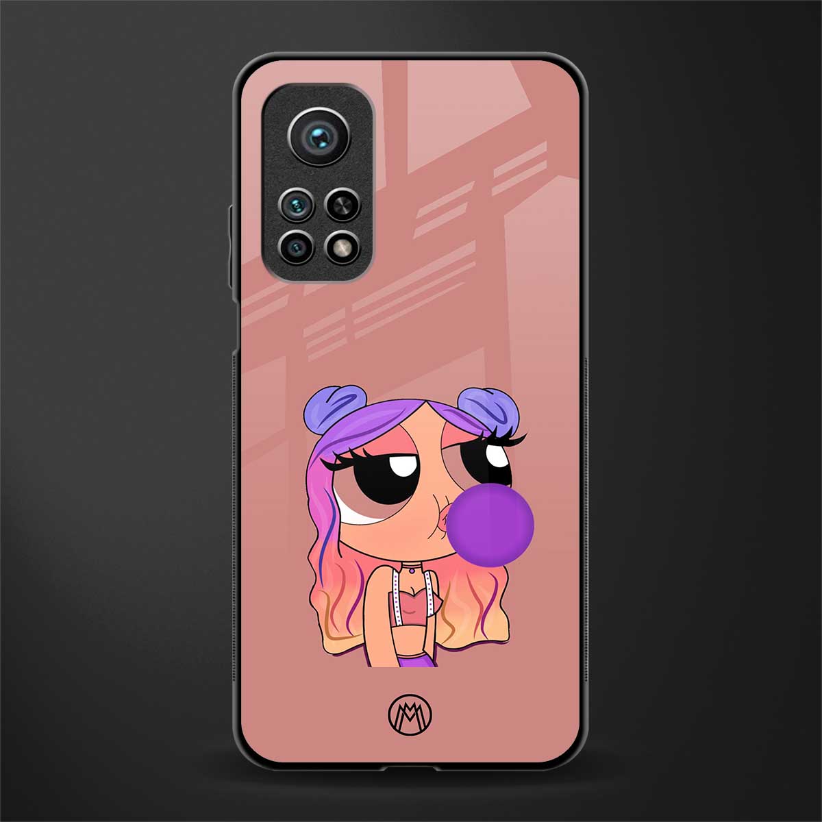 antique purple tote powerpuff girl glass case for mi 10t pro image