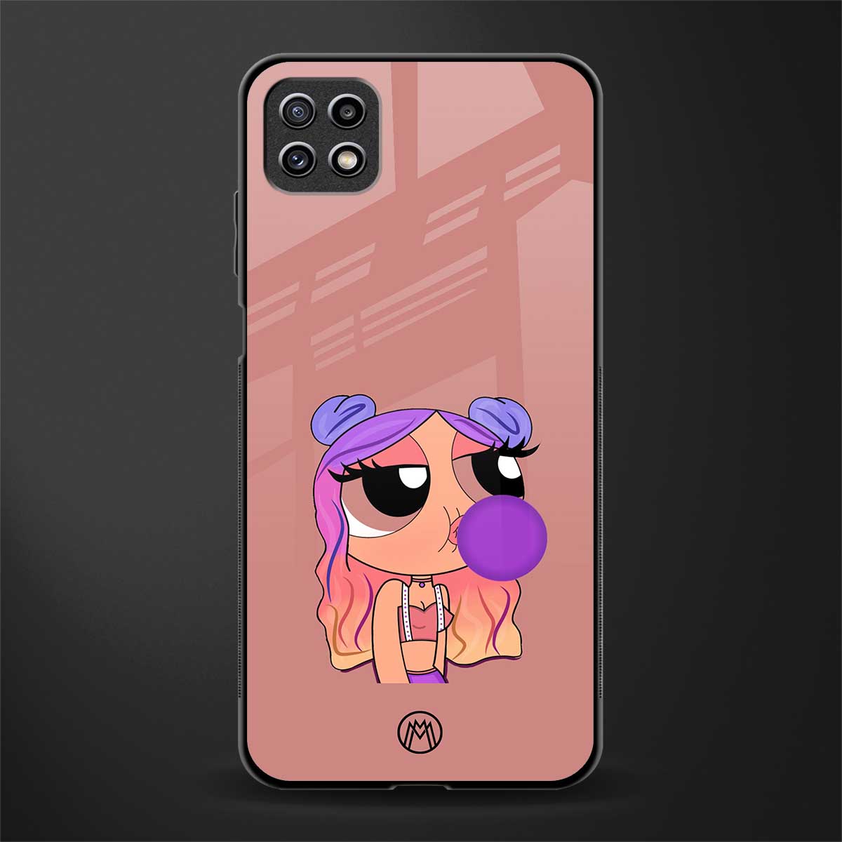 antique purple tote powerpuff girl glass case for samsung galaxy a22 5g image