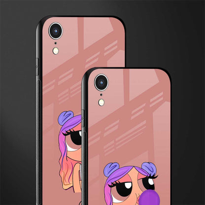 antique purple tote powerpuff girl glass case for iphone xr image-2