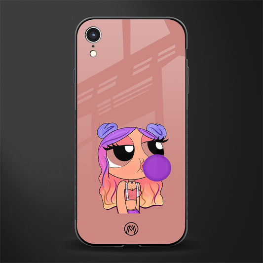 antique purple tote powerpuff girl glass case for iphone xr image