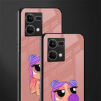antique purple tote powerpuff girl back phone cover | glass case for oppo f21 pro 4g