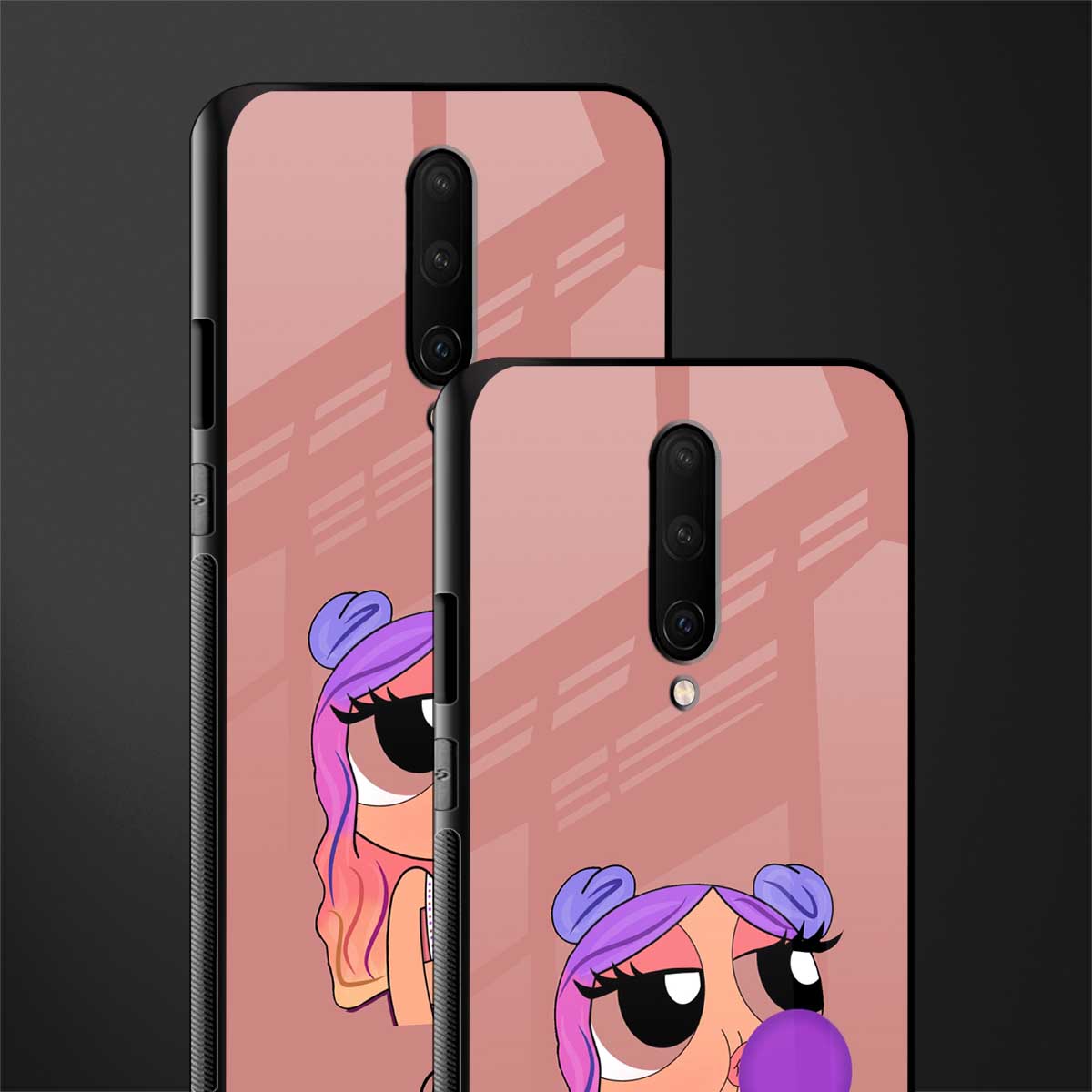 antique purple tote powerpuff girl glass case for oneplus 7 pro image-2