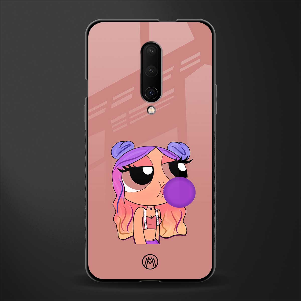 antique purple tote powerpuff girl glass case for oneplus 7 pro image