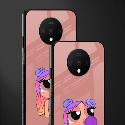 antique purple tote powerpuff girl glass case for oneplus 7t image-2
