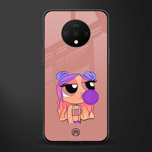 antique purple tote powerpuff girl glass case for oneplus 7t image