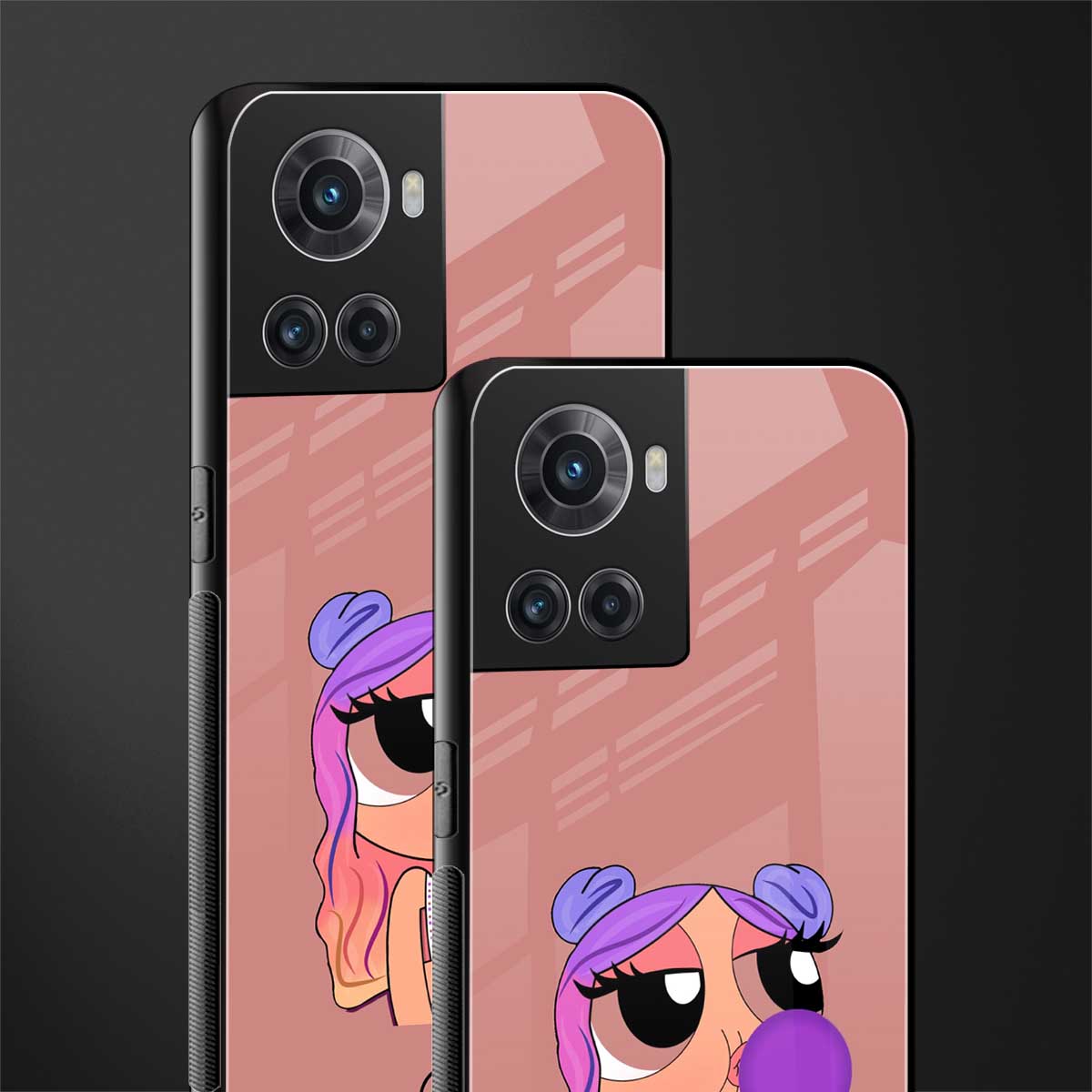 antique purple tote powerpuff girl back phone cover | glass case for oneplus 10r 5g