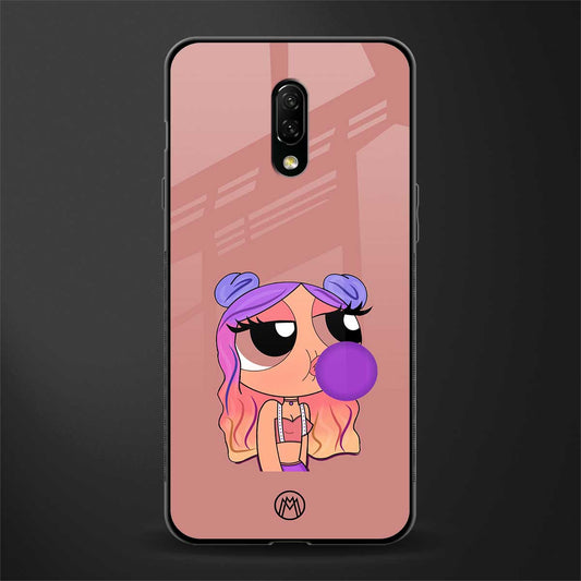 antique purple tote powerpuff girl glass case for oneplus 7 image