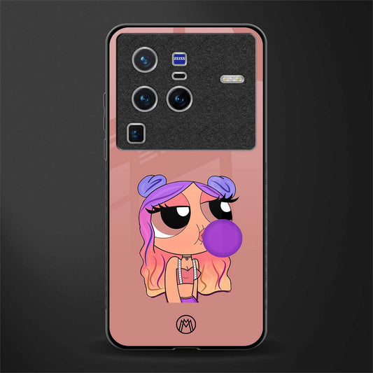 antique purple tote powerpuff girl glass case for vivo x80 pro 5g image