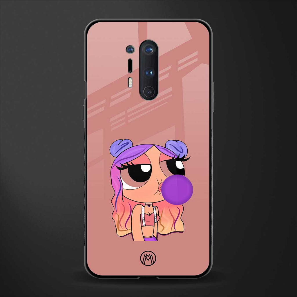 antique purple tote powerpuff girl glass case for oneplus 8 pro image