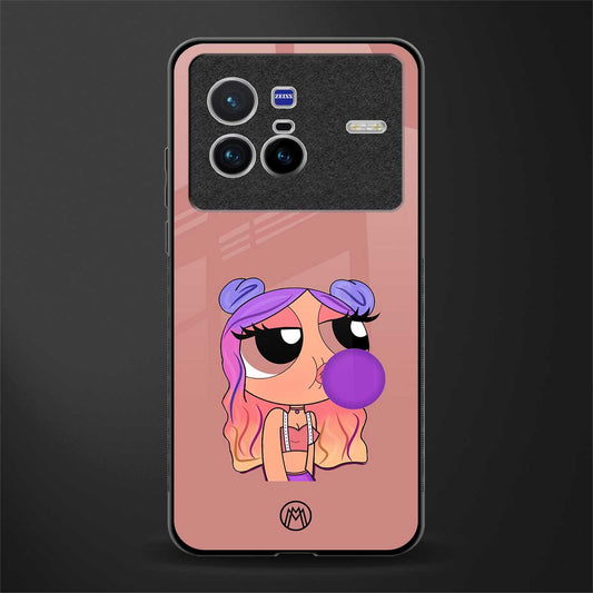 antique purple tote powerpuff girl glass case for vivo x80 image