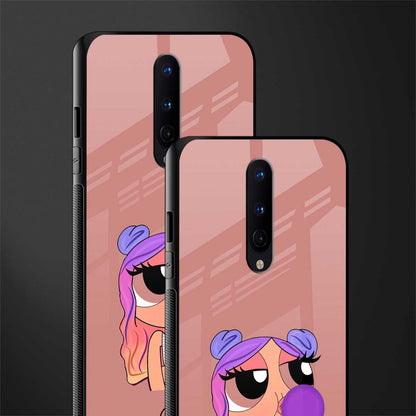 antique purple tote powerpuff girl glass case for oneplus 8 image-2