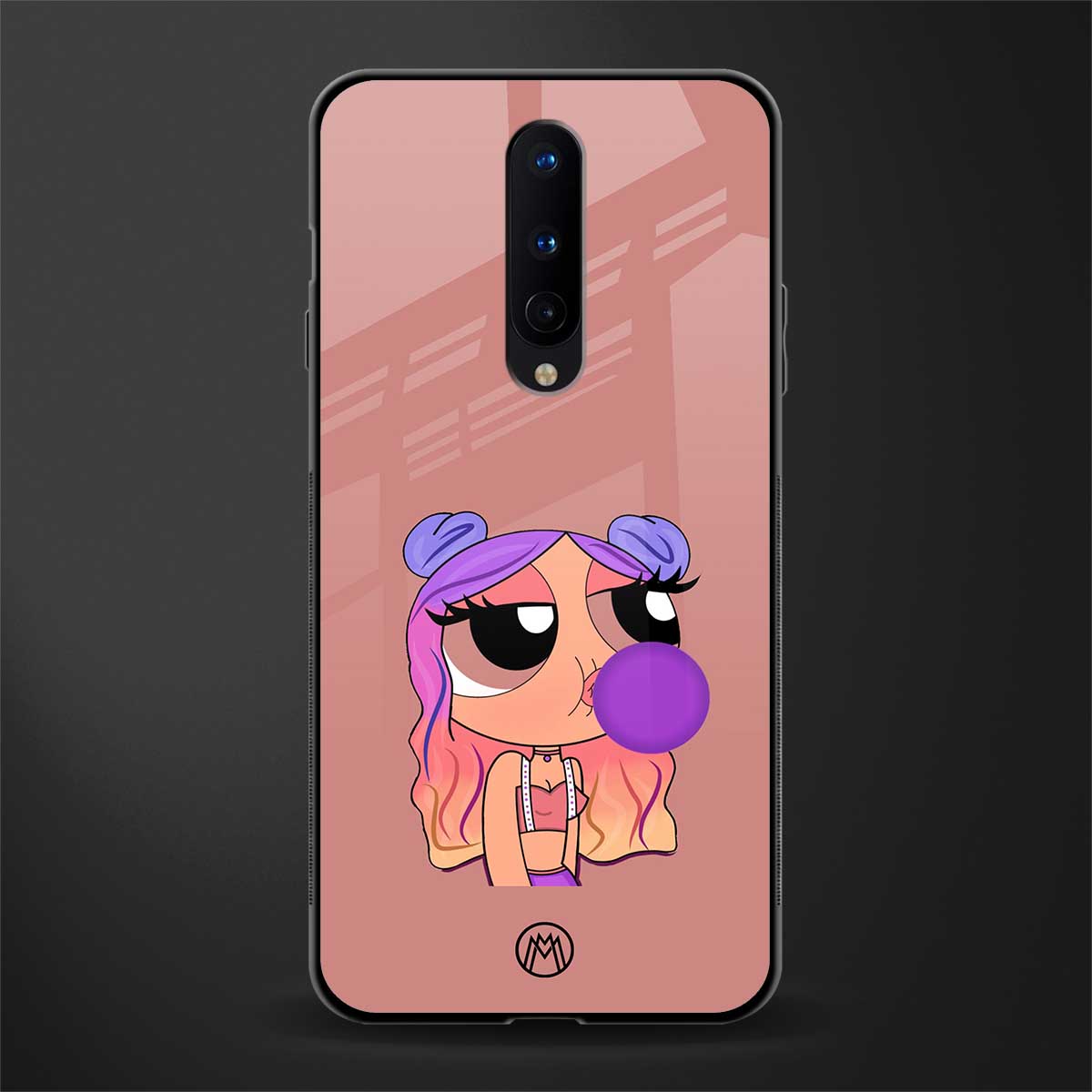 antique purple tote powerpuff girl glass case for oneplus 8 image