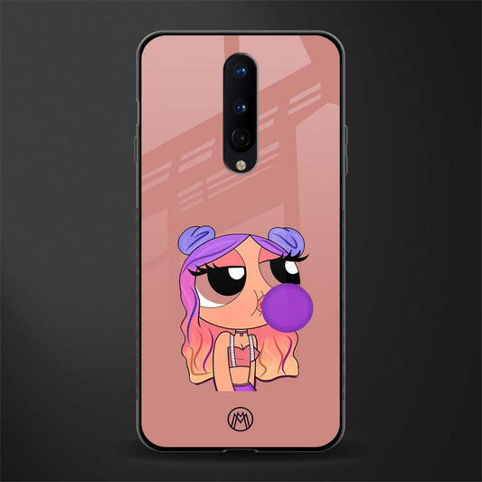 antique purple tote powerpuff girl glass case for oneplus 8 image