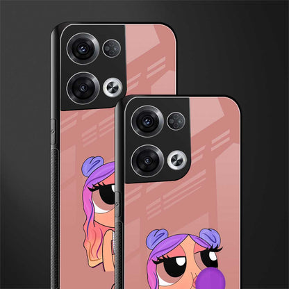 antique purple tote powerpuff girl back phone cover | glass case for oppo reno 8