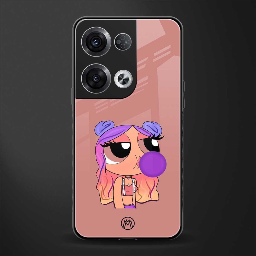 antique purple tote powerpuff girl back phone cover | glass case for oppo reno 8
