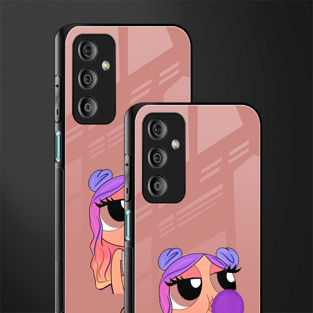 antique purple tote powerpuff girl back phone cover | glass case for samsung galaxy f23 5g