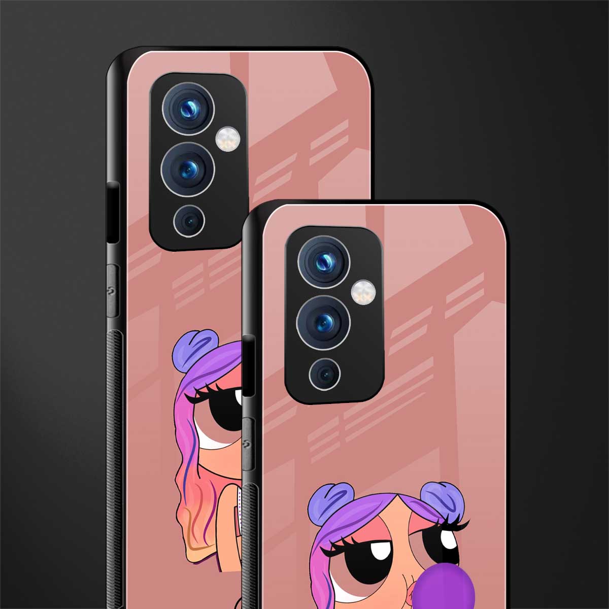 antique purple tote powerpuff girl back phone cover | glass case for oneplus 9