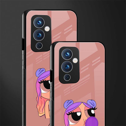 antique purple tote powerpuff girl back phone cover | glass case for oneplus 9