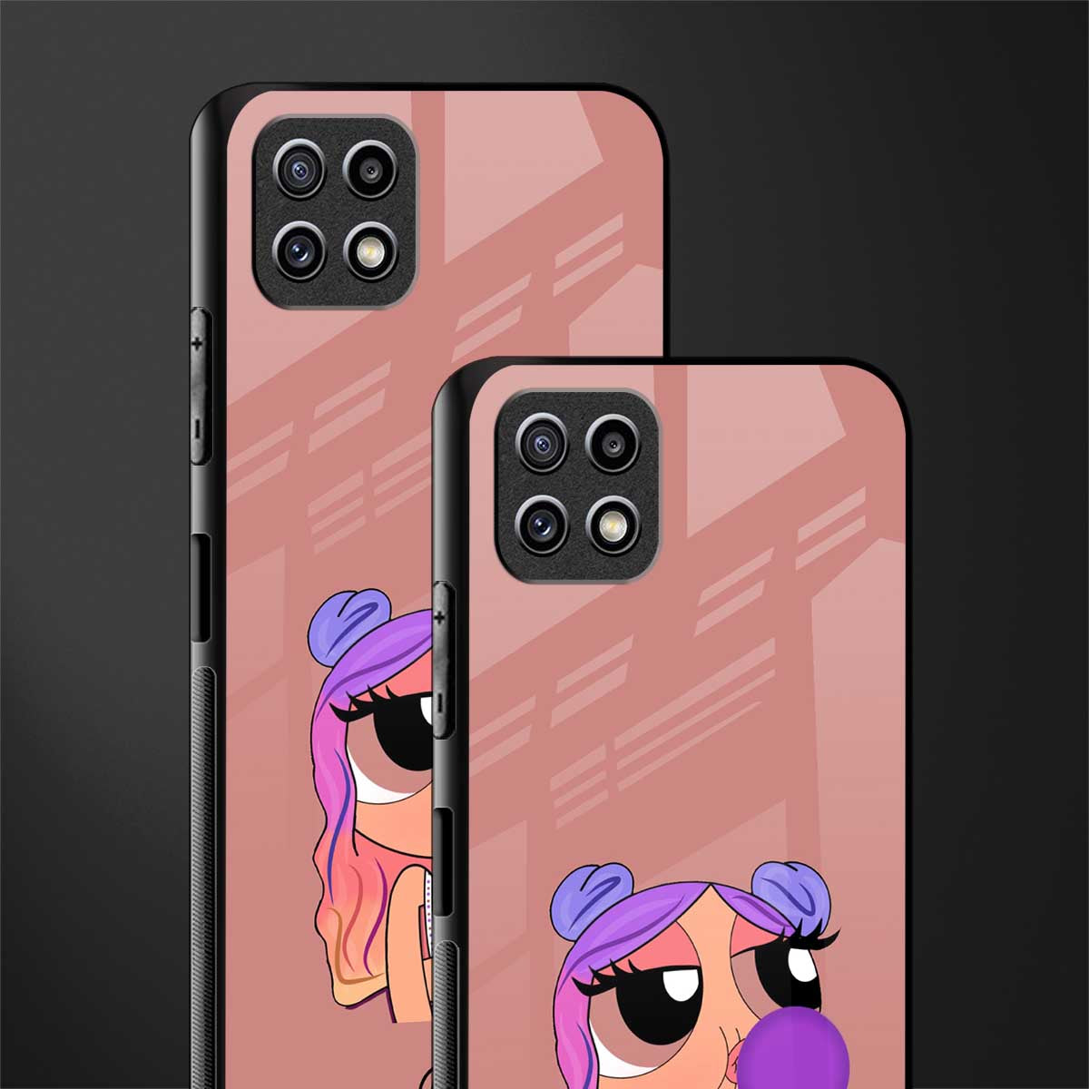 antique purple tote powerpuff girl back phone cover | glass case for samsung galaxy f42