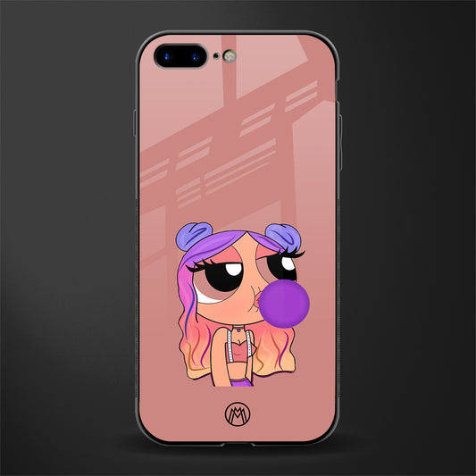 antique purple tote powerpuff girl glass case for iphone 7 plus image