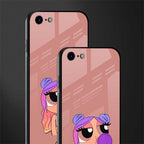antique purple tote powerpuff girl glass case for iphone 8 image-2