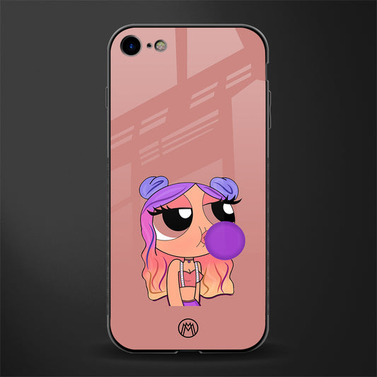 antique purple tote powerpuff girl glass case for iphone se 2020 image