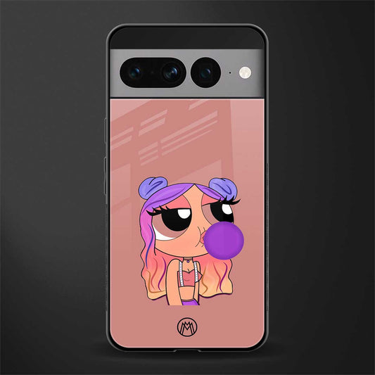 antique purple tote powerpuff girl back phone cover | glass case for google pixel 7 pro