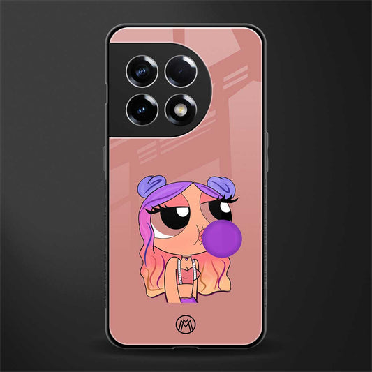 antique purple tote powerpuff girl back phone cover | glass case for oneplus 11r