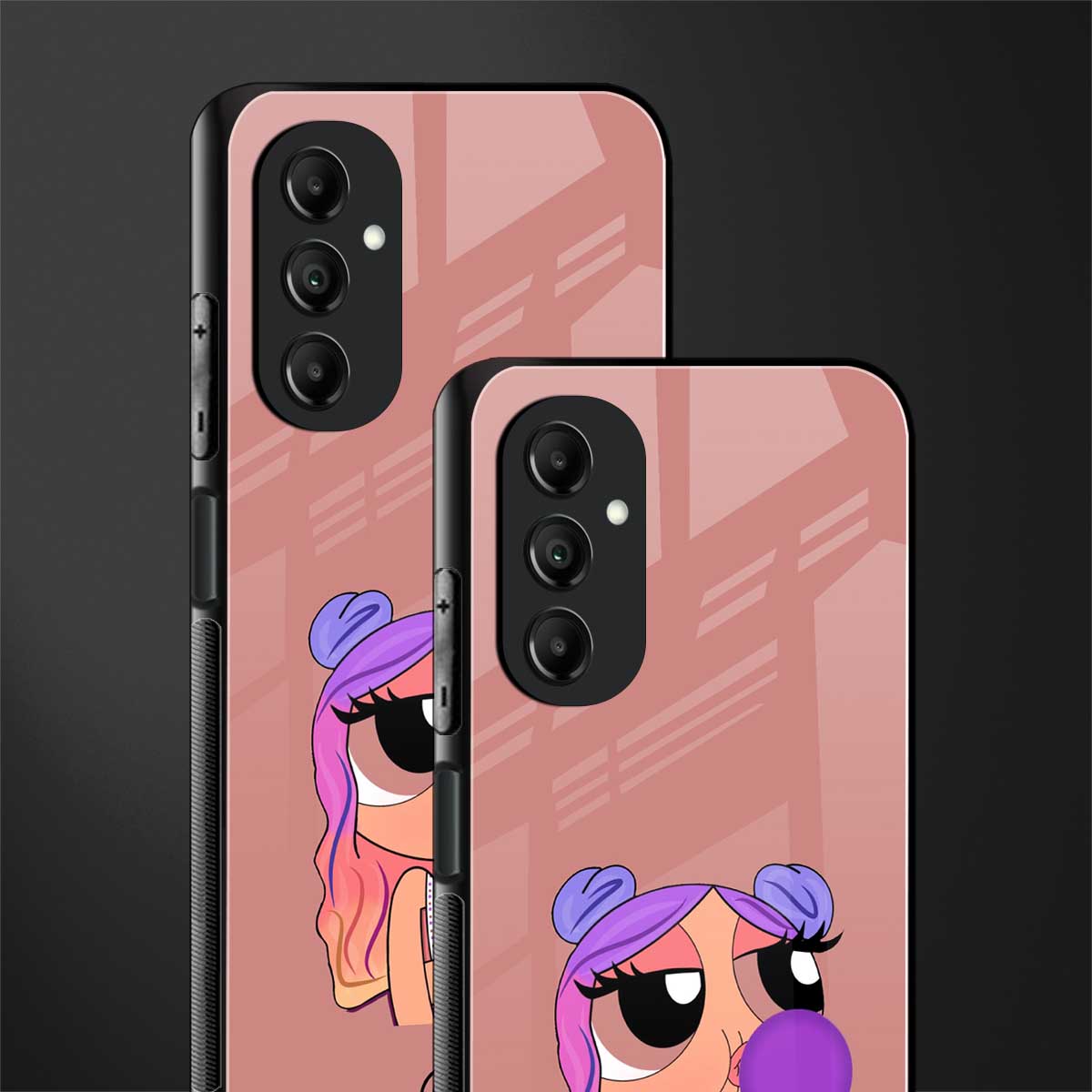 antique purple tote powerpuff girl back phone cover | glass case for samsung galaxy a14 5g
