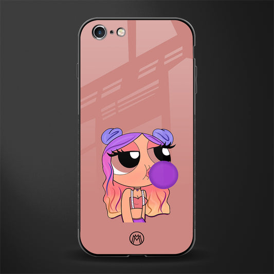 antique purple tote powerpuff girl glass case for iphone 6 plus image