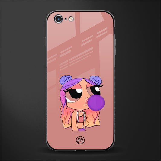 antique purple tote powerpuff girl glass case for iphone 6 image