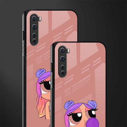 antique purple tote powerpuff girl glass case for oneplus nord ac2001 image-2